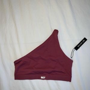 Brand new SET ACTIVE one shoulder bra in Canyon color!